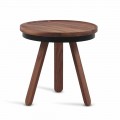 Designový konferenční stolek s kulatou deskou a nohama z masivního dřeva - Salerno