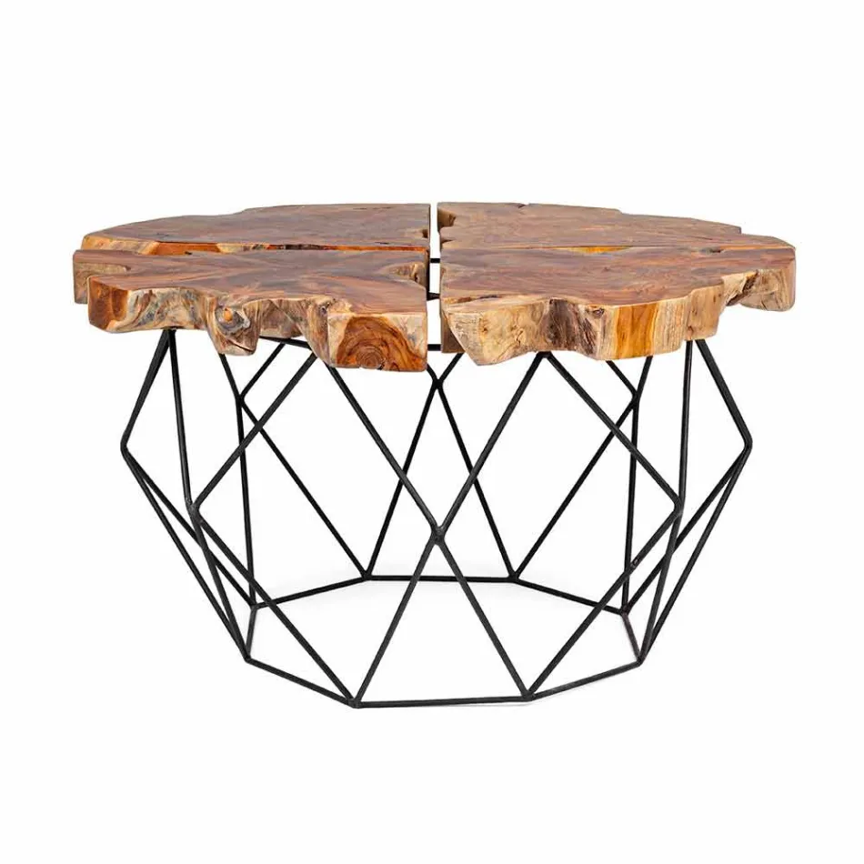 Designový konferenční stolek Homemotion s teakovou deskou - Grillo Viadurini