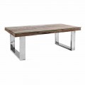 Designový konferenční stolek ze dřeva, skla a oceli Homemotion - Frederic
