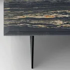 Designový konferenční stolek v mramoru se skleněnou základnou vyrobený v Itálii - Molino Viadurini