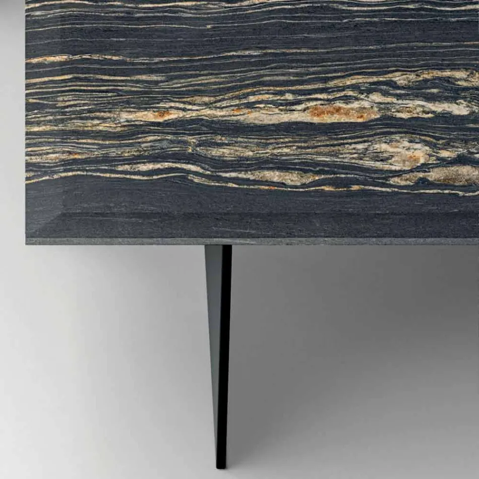 Designový konferenční stolek v mramoru se skleněnou základnou vyrobený v Itálii - Molino Viadurini