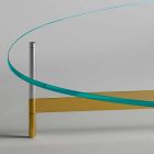 Designový konferenční stolek ve skle s kovovou základnou vyrobený v Itálii - Cinci Viadurini