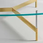 Designový konferenční stolek ve skle s kovovou základnou vyrobený v Itálii - Cinci Viadurini