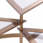 Designový konferenční stolek ve skle s detaily v mosazném provedení - Carpi Viadurini