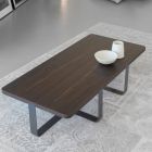 Luxusní konferenční stolek v barevném kovu a dřevěné desce - Anacleto Viadurini
