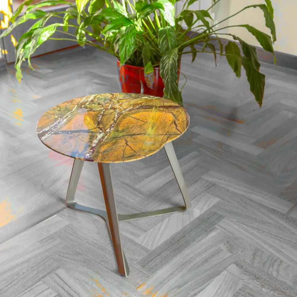 Konferenční stolek vyrobený z mramoru a oceli vyrobený v Itálii - Prince Viadurini