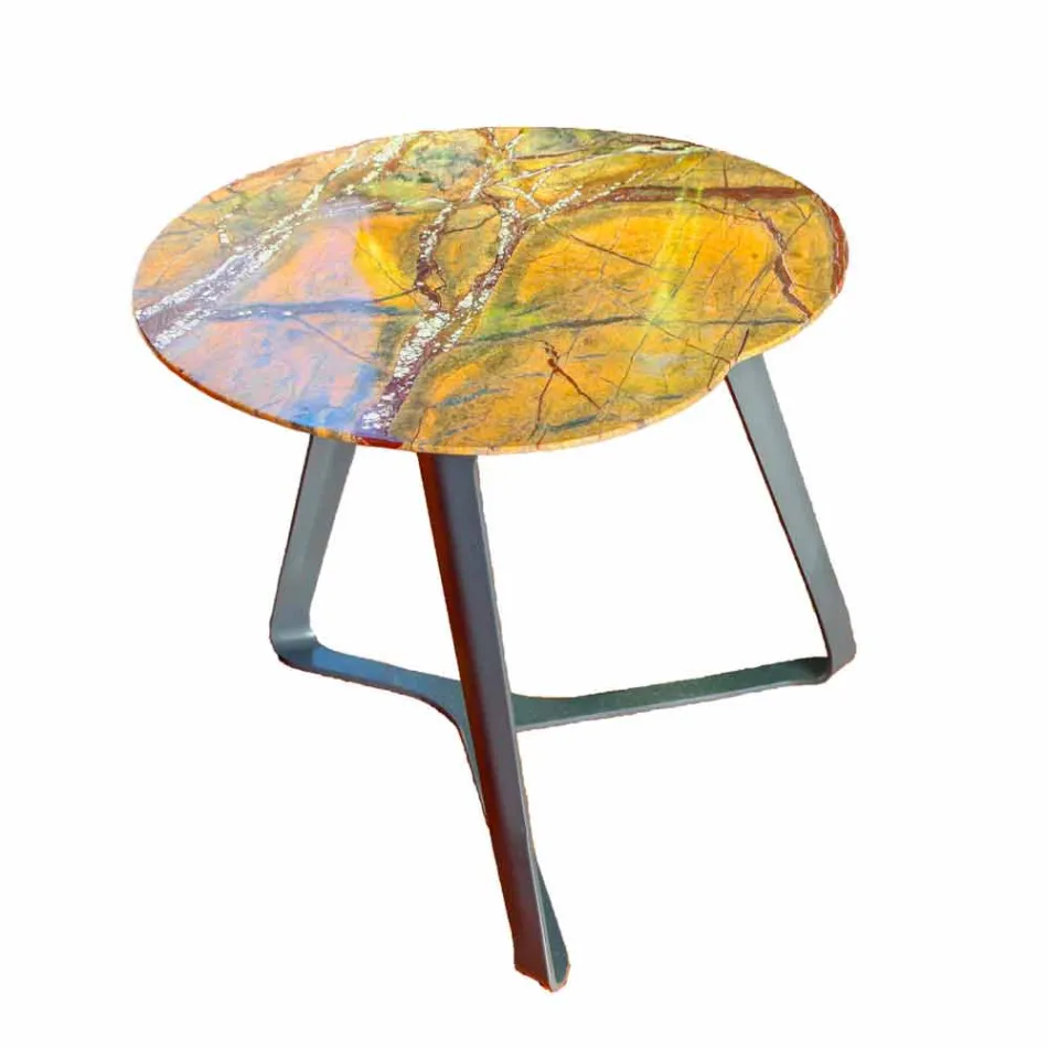 Konferenční stolek vyrobený z mramoru a oceli vyrobený v Itálii - Prince Viadurini