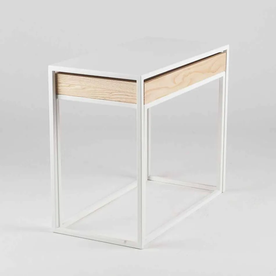 Ocelový konferenční stolek s podnosem na popel vyrobený v Itálii - krajka Viadurini