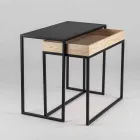 Ocelový konferenční stolek s podnosem na popel vyrobený v Itálii - krajka Viadurini