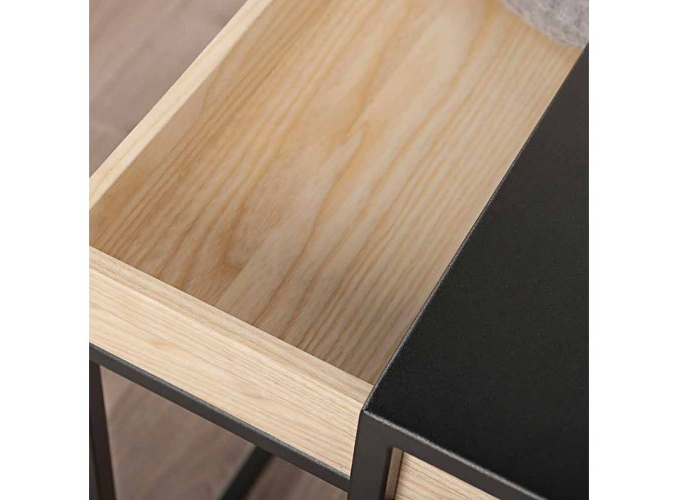 Ocelový konferenční stolek s podnosem na popel vyrobený v Itálii - krajka Viadurini