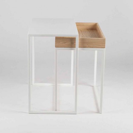 Ocelový konferenční stolek s podnosem na popel vyrobený v Itálii - krajka Viadurini