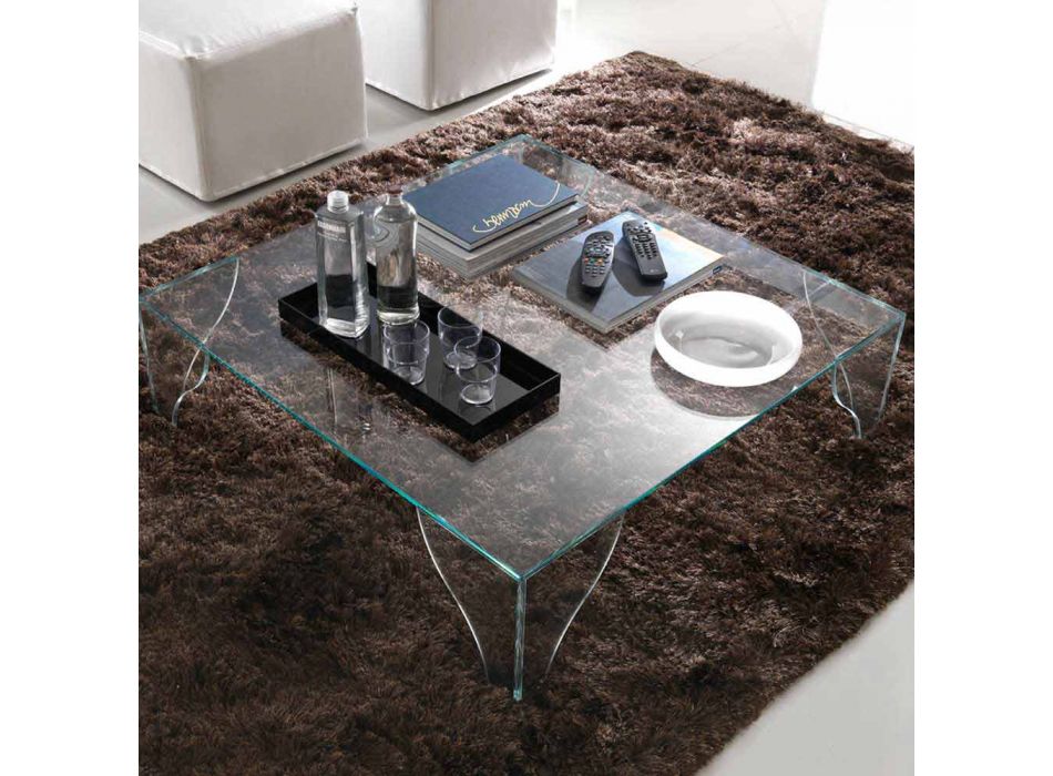 Konferenční stolek z čirého transparentního křišťálu vyrobený v Itálii - lithium Viadurini