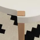 Konferenční stolek v bukovém posezení s bílým polypropylenovým Pineto Viadurini