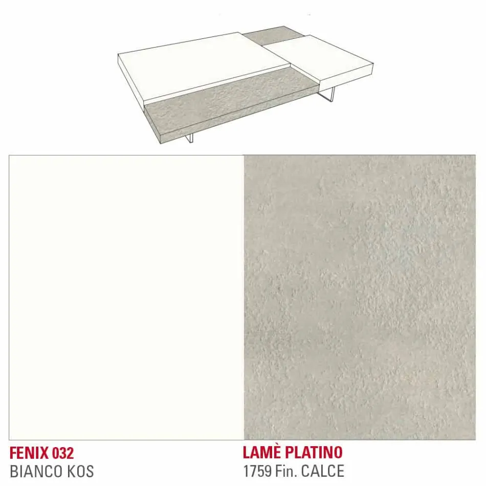 Konferenční stolek Fenix s průhlednými nohami vyrobený v Itálii - Justin Viadurini