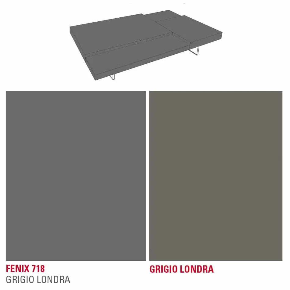 Konferenční stolek Fenix s průhlednými nohami vyrobený v Itálii - Justin Viadurini