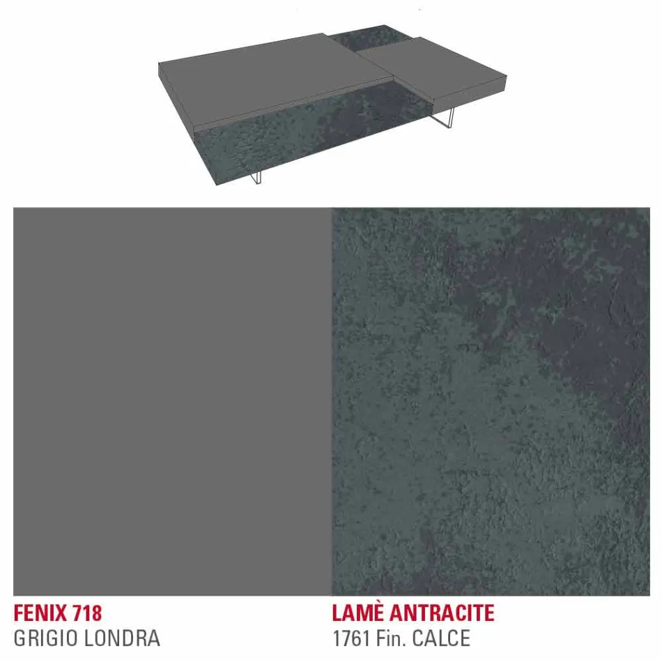 Konferenční stolek Fenix s průhlednými nohami vyrobený v Itálii - Justin Viadurini