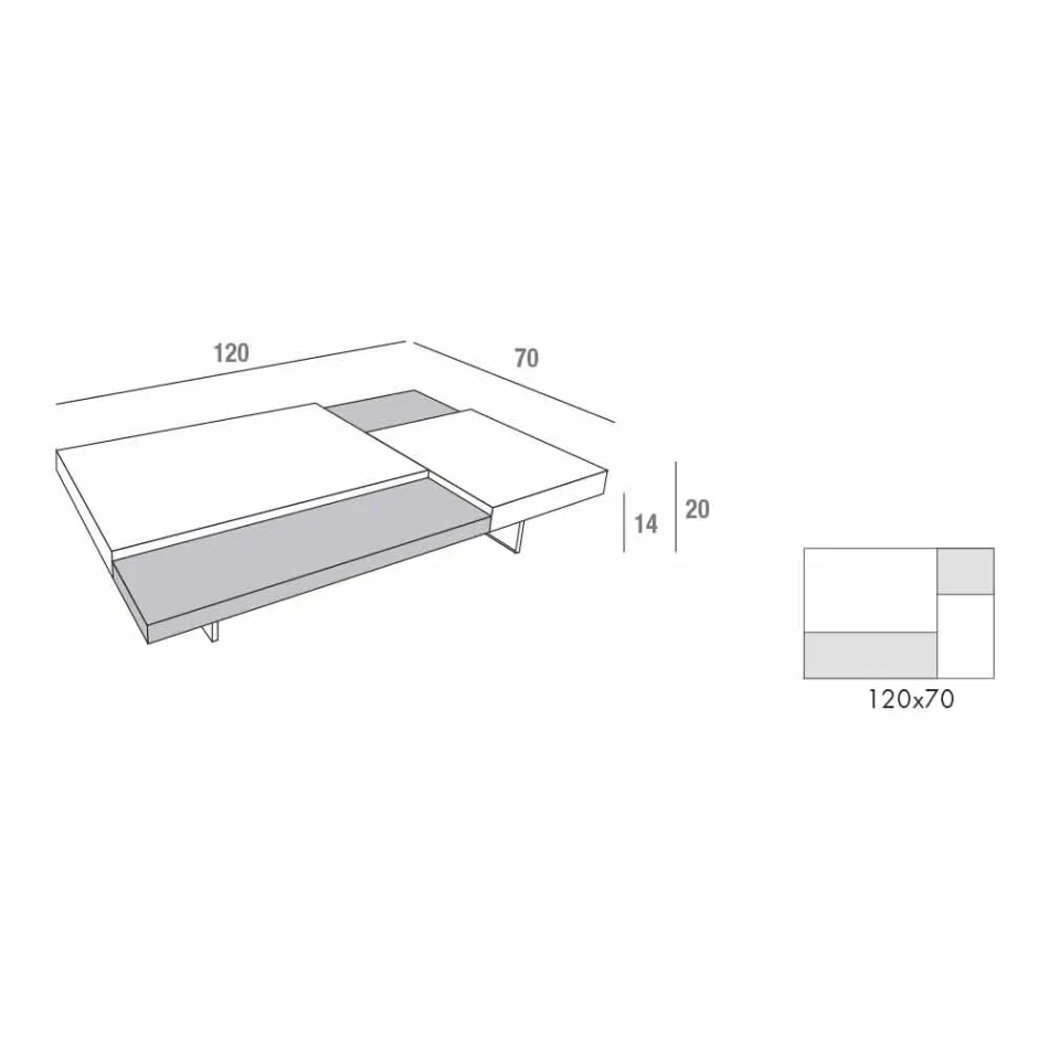 Konferenční stolek Fenix s průhlednými nohami vyrobený v Itálii - Justin Viadurini