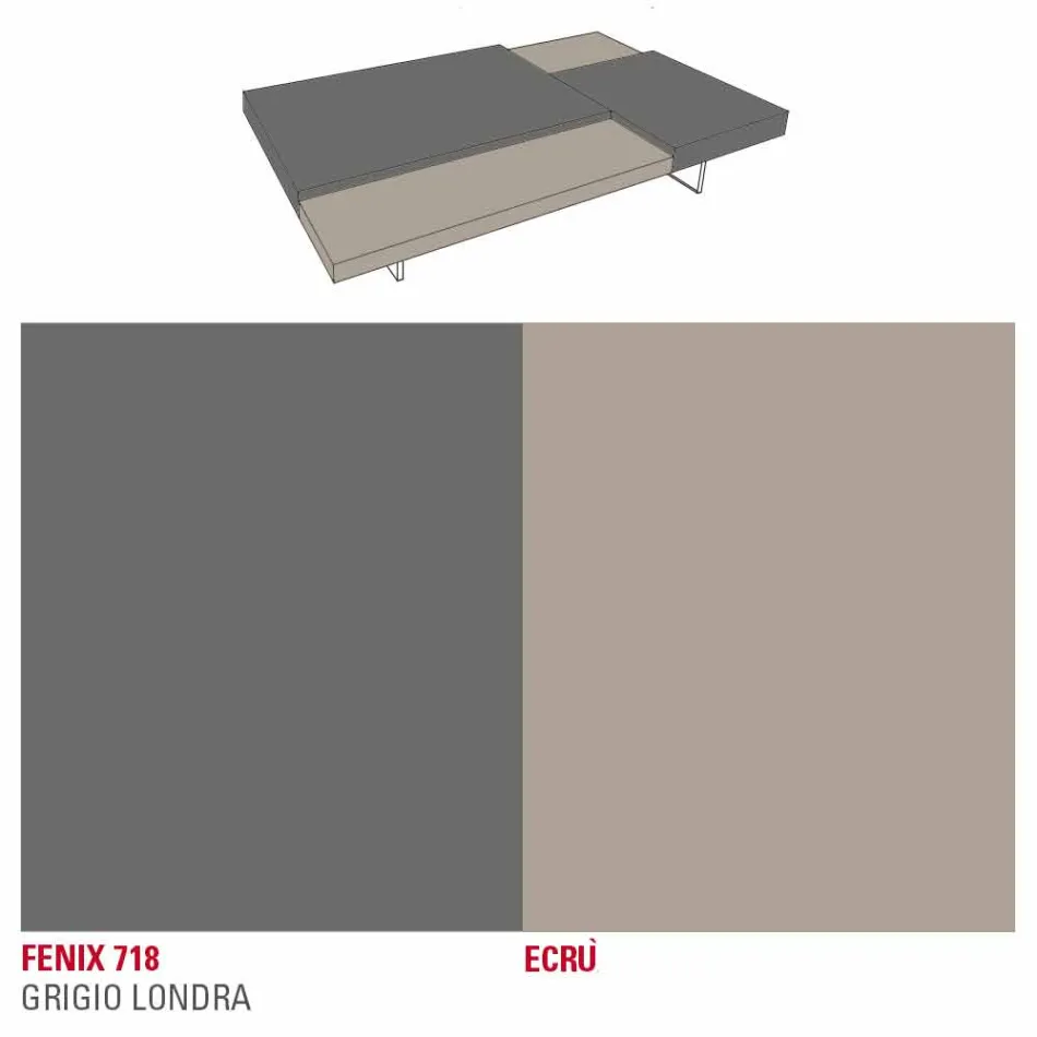 Konferenční stolek Fenix s průhlednými nohami vyrobený v Itálii - Justin Viadurini