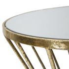 Pozlacený železný konferenční stolek se zrcadlovou deskou - meruňkový Viadurini