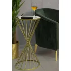 Pozlacený železný konferenční stolek se zrcadlovou deskou - meruňkový Viadurini