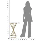 Pozlacený železný konferenční stolek se zrcadlovou deskou - meruňkový Viadurini