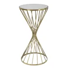 Pozlacený železný konferenční stolek se zrcadlovou deskou - meruňkový Viadurini