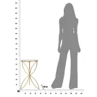 Pozlacený železný konferenční stolek s kulatou zrcadlovou deskou - Umari Viadurini