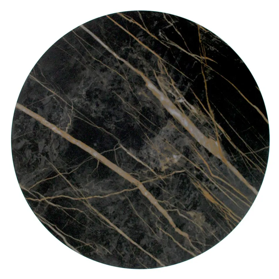 Kameninový konferenční stolek s ocelovou základnou Made in Italy - Aspira Viadurini