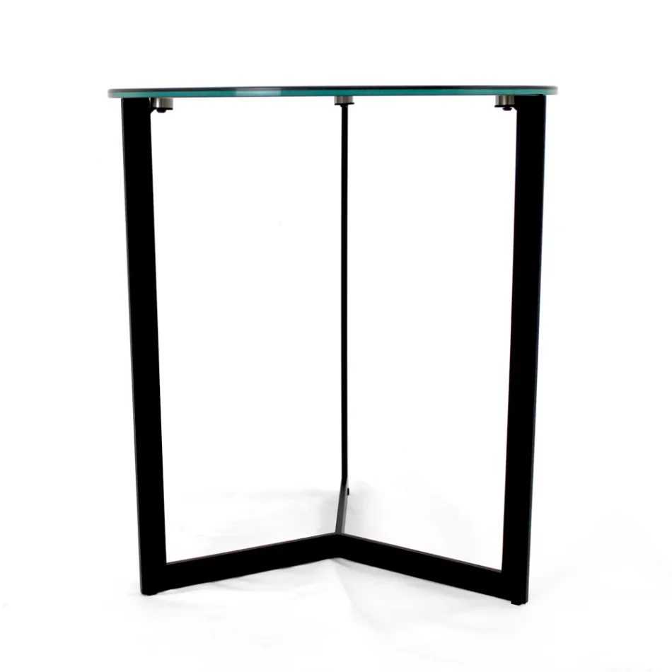 Kameninový konferenční stolek s ocelovou základnou Made in Italy - Aspira Viadurini