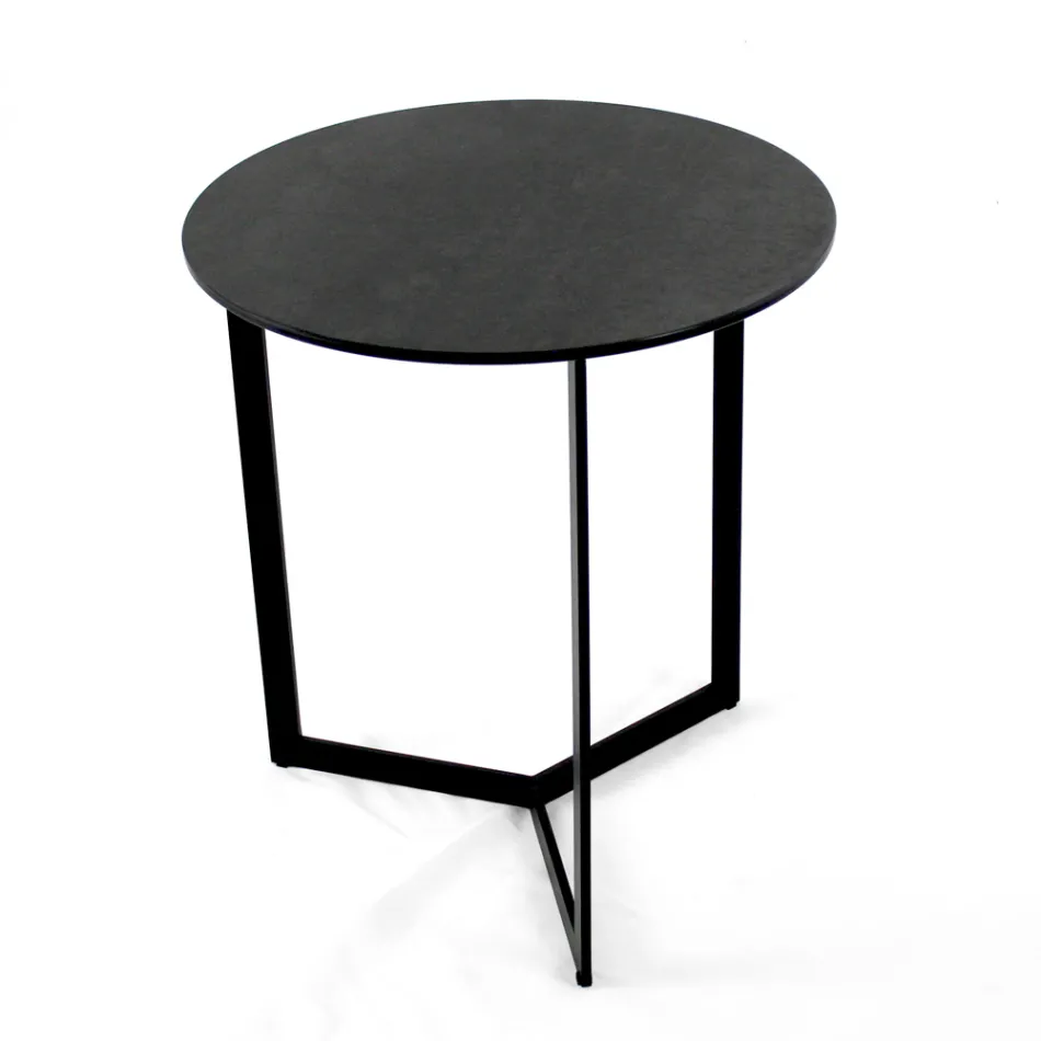 Kameninový konferenční stolek s ocelovou základnou Made in Italy - Aspira Viadurini