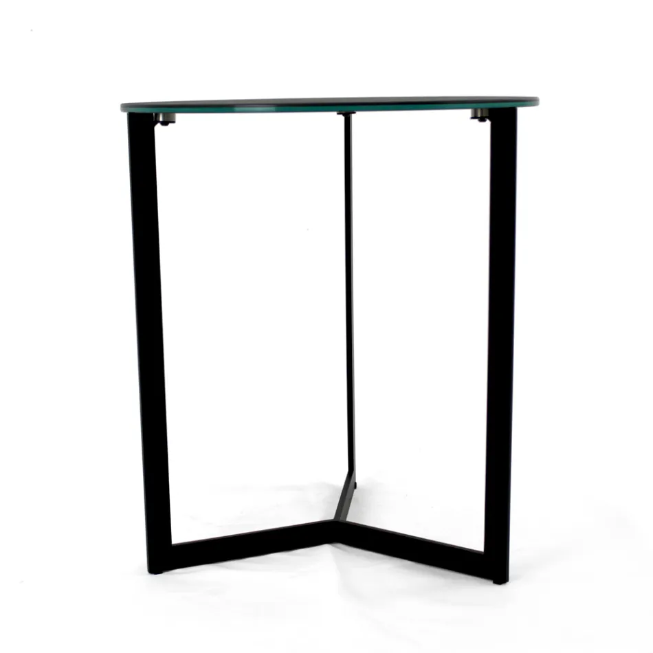 Kameninový konferenční stolek s ocelovou základnou Made in Italy - Aspira Viadurini