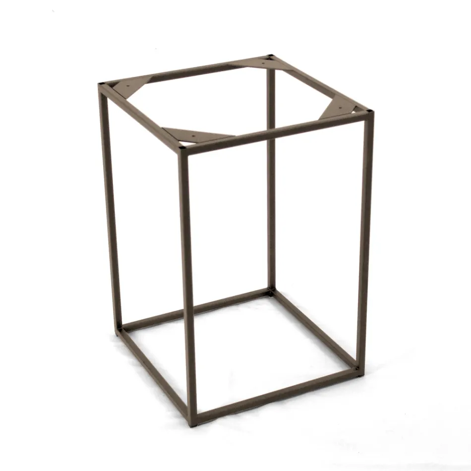 Kameninový konferenční stolek a ocelová základna Made in Italy - Birba Viadurini