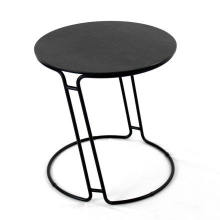 Konferenční stolek z porcelánu Grès a kulatého podstavce Made in Italy - Tullia Viadurini