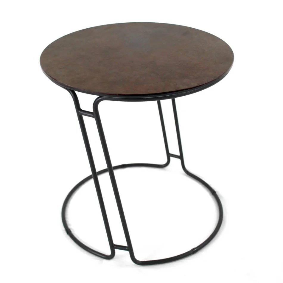 Konferenční stolek z porcelánu Grès a kulatého podstavce Made in Italy - Tullia Viadurini