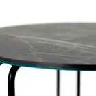Konferenční stolek z kulaté kameniny a podstavce se 3 půlměsíci Made in Italy - Arepa Viadurini
