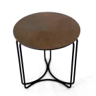 Konferenční stolek z kulaté kameniny a podstavce se 3 půlměsíci Made in Italy - Arepa Viadurini