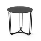 Konferenční stolek z kulaté kameniny a podstavce se 3 půlměsíci Made in Italy - Arepa Viadurini