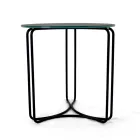 Konferenční stolek z kulaté kameniny a podstavce se 3 půlměsíci Made in Italy - Arepa Viadurini