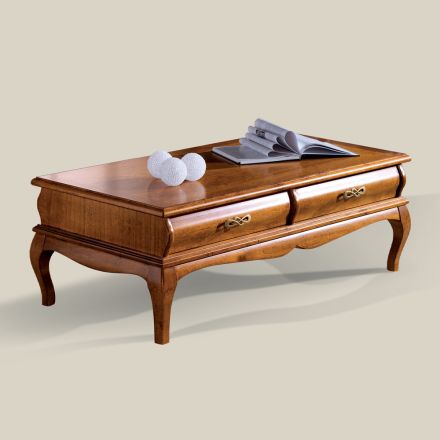 Konferenční stolek z ořechového dřeva se zásuvkou Made in Italy - Hastings Viadurini