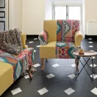 Konferenční stolek v průmyslovém designu z teakového dřeva a oceli - jehlové podpatky Viadurini