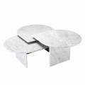 Konferenční stolek v mramorovém formátu White Carrara 3 kusy - Marsala
