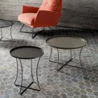 Kovový konferenční stolek s podnosem vyrobeným v Itálii - Numbo Viadurini