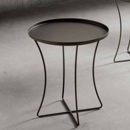 Kovový konferenční stolek s podnosem vyrobeným v Itálii - Numbo Viadurini