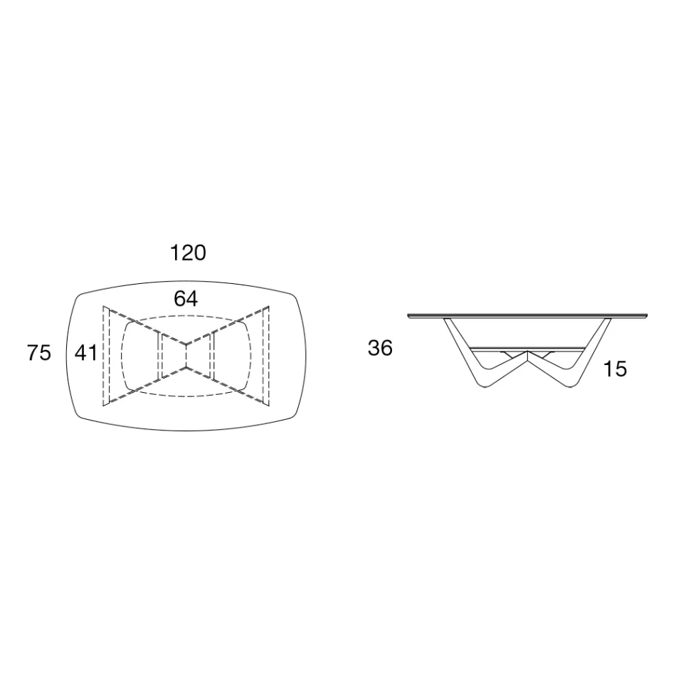 Kovový konferenční stolek Keramická deska s úložným prostorem - Emirate Viadurini