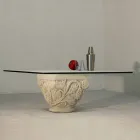 Kamenný a skleněný konferenční stolek s klasickým Mytros designem Viadurini