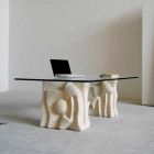 Moderní designový kámen a křišťálový konferenční stolek Priamo-S Viadurini