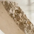 Konferenční stolek Fossil Stone s deskou z průhledného skla - Kansas Viadurini