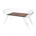 Konferenční stolek z průhledného plexiskla nebo s designovým dřevem - sádrou