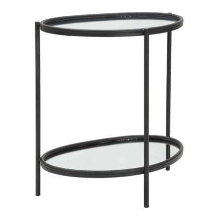 Zrcadlový konferenční stolek s černou železnou strukturou - Archimede Viadurini