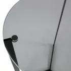 Skleněný konferenční stolek s ocelovou základnou Made in Italy - Aspira Viadurini